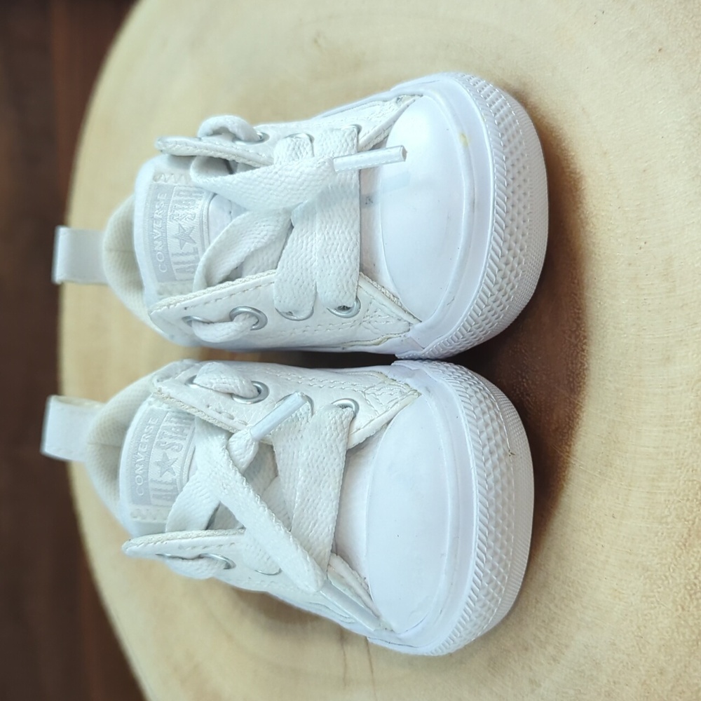Converse All Star - White Canvas Sneakers with Rubber Sole - Size 2